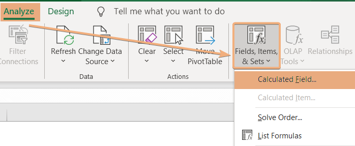 Accessed calculated field to insert a formula with IF statement in Pivot Table