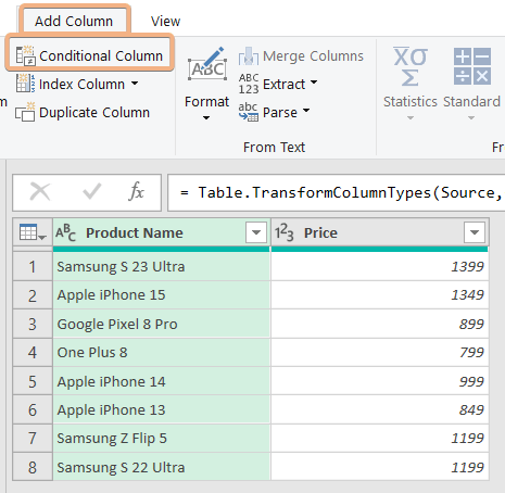 Adding a Conditional Column for Nested IF statement in power query