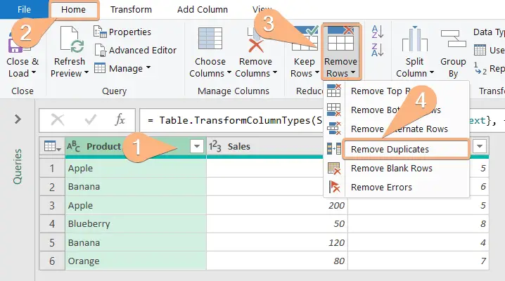 How to Remove Duplicate Values in Power Query [2 Ways]