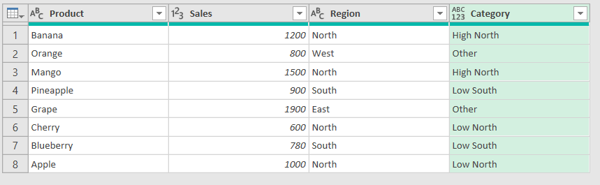 New Custom Column in Power Query Editor