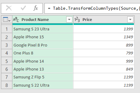 Data in power query editor for custom column nested IF statement in Power query