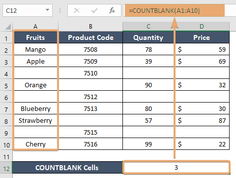 How to Use COUNTBLANK Function in Excel [3 Examples]