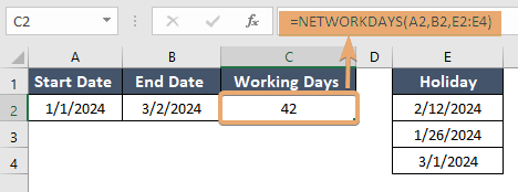 How to Use NETWORKDAYS Function in Excel [2 Examples]