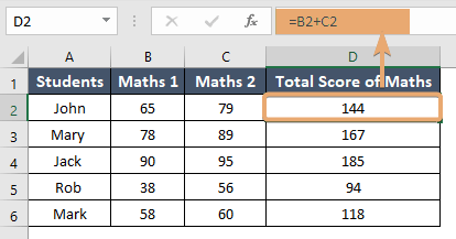 Relative reference to calculate total score in Excel