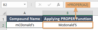 Applying PROPER function for handling compound names