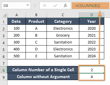 How to Use COLUMN Function in Excel [2 Examples]