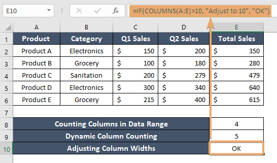 How to Use COLUMNS Function in Excel [3 Examples]