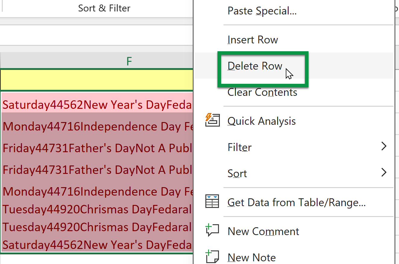 Use Delete Row, to delete all duplicates